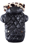 Double Pocketed Fur Hooded Dog Jacket - Tiktokpetshop
