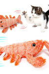 Electric Jumping Shrimp Cat Plush Toy - Tiktokpetshop