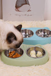Stainless Steel Double Food And Water Bowls - Tiktokpetshop