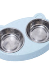 Stainless Steel Double Food And Water Bowls - Tiktokpetshop